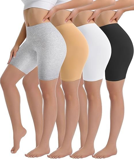 4 Pack Womens Cotton Boyshorts Underwear Boxer Slip Shorts Anti Chafing Biker Shorts Plus Boy Short Panties-image-42