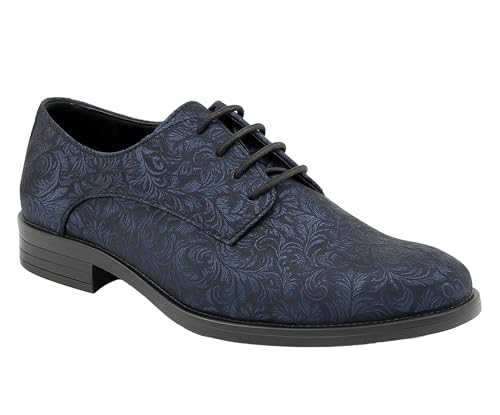 SIRRI Chaussures Oxford à Motif Cachemire pour garçons, Chaussures Formelles à Lacets pour Bal de Mariage Taille 27