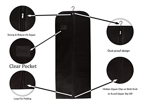 Wedcova UK Wedding Dress Bag, Black, 24" x 60"(60 x 152cm) - Image 4
