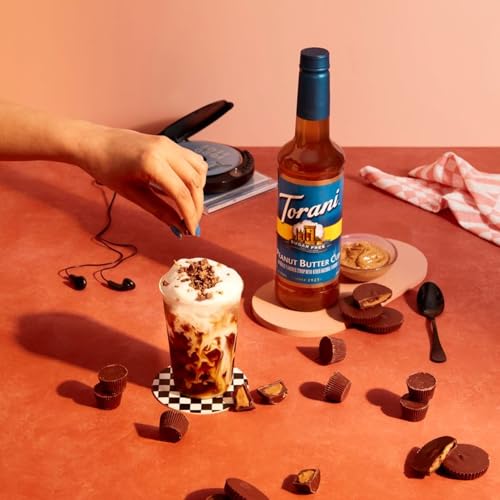 Image of Torani Sugar Free Peanut Butter Cup Flavored Drink Syrup, 25.4 fl oz (Pack of 4)