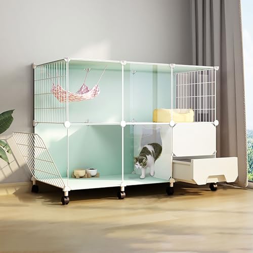 Petite cage pour chat avec portes idéale pour salon et appartement
