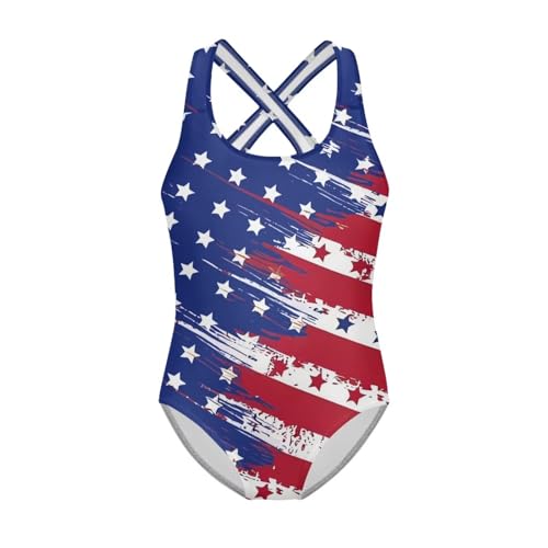 Image of One Piece Swimsuit for Girls Kids Quick Dry Bathing Suit with Crossback Strap Summer Beach Swimwear Size 5T-14