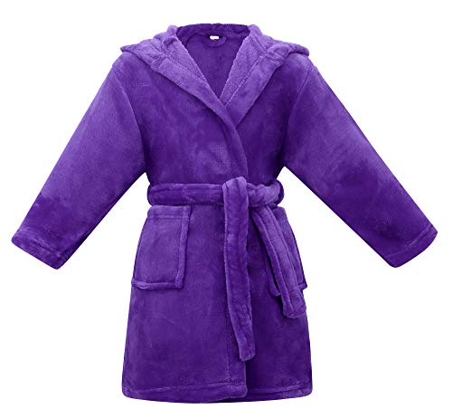 Simplicity Kids Boys Girls Bath Cover up with Belt & Pockets, Cute Hooded Design,12 Month-12 Years