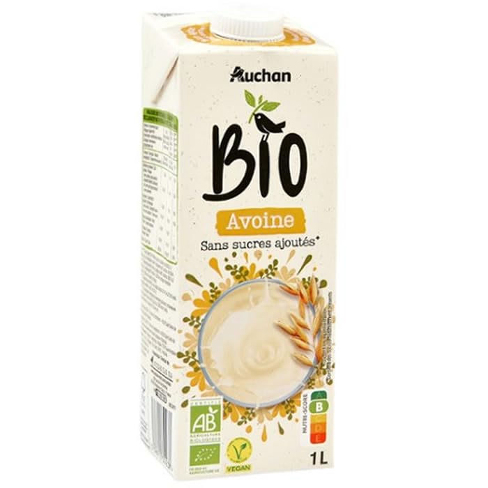 AUCHAN Boisson végétale à l'avoine UHT bio 1 L