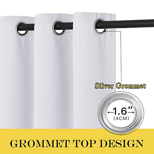 Nicetown Vertical Blinds For Sling Door - Silver Grommet Top Blackout Window Curtains, Privacy Blinds For Patio, Extra Wide Drapes (Greyish White, W100 X L84) #TOP1