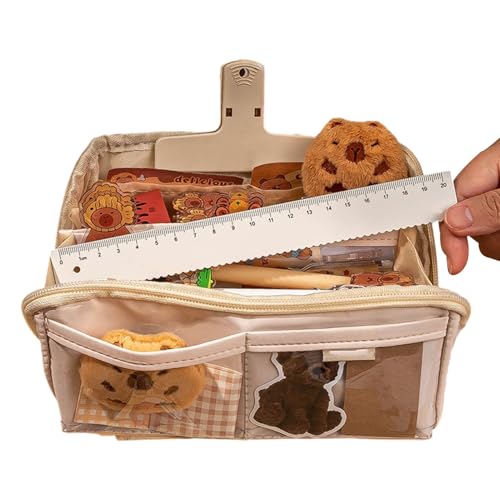 ulapithi Estuche para lápices Capybara,Estuche para lápices Capybara - Portalápices multicapa | Estuche para bolígrafos Capybara de gran capacidad con broches para material escolar