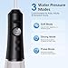 Water Dental Flosser for Teeth – 300ML Cordless Oral Irrigator with 6 Replaceable Jet Tips, 3 Modes, Portable Rechargeable Electric Flosser for Braces & Sensitive Gums, IPX7 Waterproof for Home&Travel