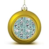 Panda Play with Bamboo Christmas Ball Xmas Pendant Shatterproof Hanging Ornament for Christmas Tree