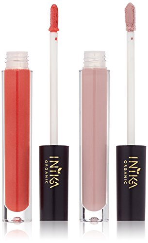 Inika Naturally Delicious Lip Glaze Duo, Lychee & Watermelon, 2 x 5ml