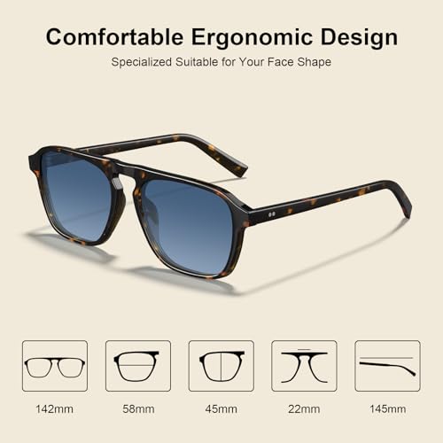 Image of STGATN Polarized Square Sunglasses for Men UV Protection Shades Classic Driving Glasses ST3475