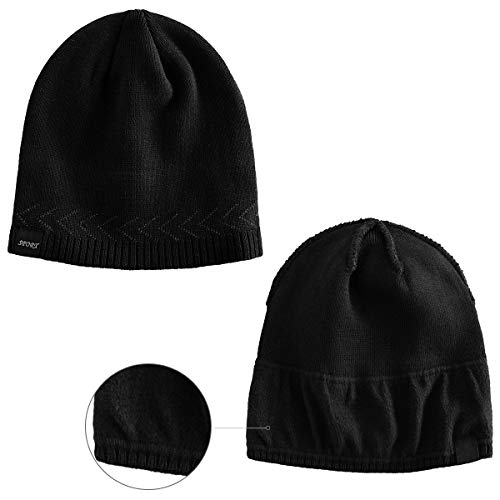 OMECHY Mens Winter Warm Knitting Hats Plain Skull Beanie Cuff Toboggan Knit Cap - Thumbnail 5