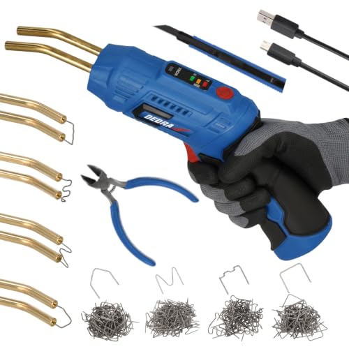 DEDRA DED7524 Poste à souder sans fil en plastique 4 V 600 °C 200 pinces en kit éclairage LED contrôle de la température à trois niveaux LED colorées construction sans fil