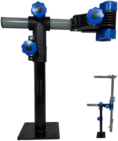 Stratum Outdoors Deck Stand for Deck Mount Transducer Pole – Horizontal Boat Clamp for Livescope, Mega Live, Active Target Poles – Quick Swivel Boat Mount or Bike Repair (Stand Only)