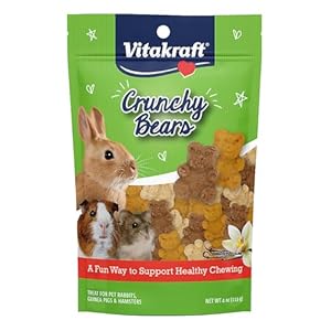 Vitakraft Crunchy Bears Small Animal Treat – Made with Real Vegetables – for Rabbits, Guinea Pigs, and Hamsters, Brown, 4.00 Ounce (Pack of 1)