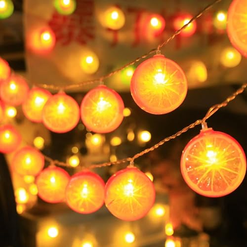 CHENBOOW Guirlande Lumineuse Exterieure,Fairy Lights Decoration 3m,Tranche de Citron Guirlande,Lumière Décorative,pour Chambre à...