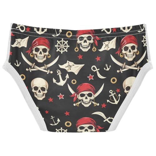 Pigsaly Boys' Underwear Halloween Green Skulls Boys Briefs Green Skeleton Toddler Underwear 3T2