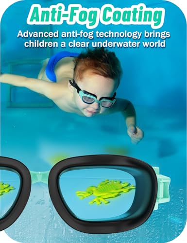 Image of Vvinca Kids Swim Goggles, Swimming Goggles for Kids 3-14 Anti-Fog UV Protection No Leak Pool Glasses for Boys Girls