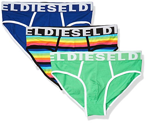 Diesel Men's Umbr-ANDRETHREEPACK Underpants, MULTISTRIPES/Blue/Green, L