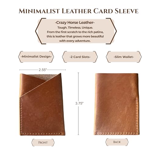 Personalized Slim Leather Card Holder Wallet, Minimalist Red Leather Wallet Card Sleeve, Front Pocket, Genuine Leather Credit Card Holder Christmas Gift2