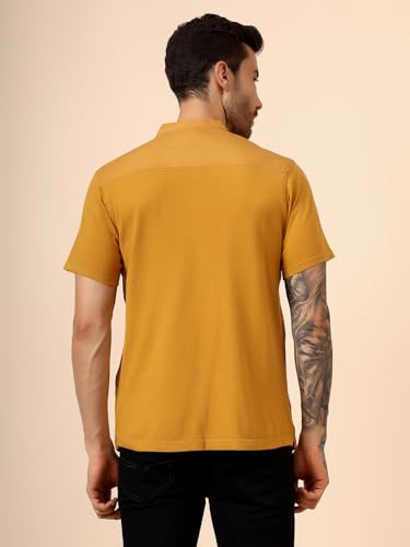 Image of Cantabil Men's Solid Mandarin Collar Half Sleeves Casual Shirt Kurta (P MSKU00002)