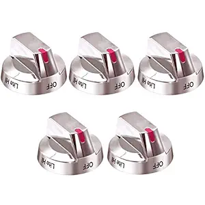 Aebor DG64-00473A Burner Dial Knob Range Oven Stainless Steel Replacement,Compatible with Samsung Range Oven Gas Stove Knob NX58F5700WS NX58H5600SS NX58H5650WS NX58J7750SS(5 Pack)