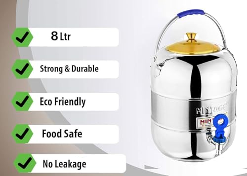 Image of Mintage Water Container with Tap 10 Liters| Water Container for Kitchen | Water Pot for Drinking |Water Dispenser Matka for Water Storage Containers |Water Pots Drinking