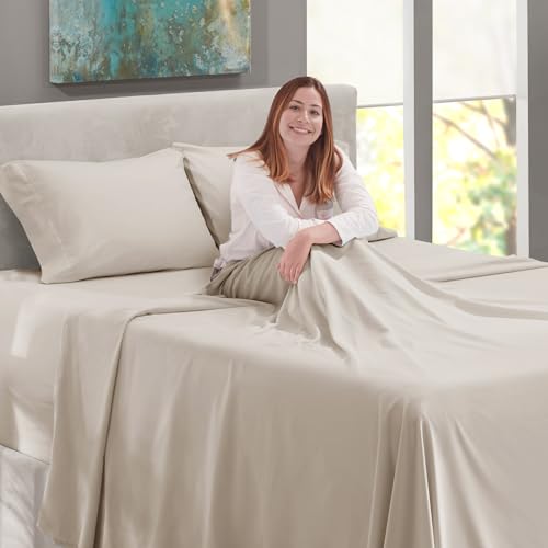 Image of Nestl Full Size Sheet Set, 4 Piece Extra Deep Pocket (18-24 inches), Microfiber, Hotel Luxury, Soft, Breathable, Wrinkle-Free, Easy to Care, Linen