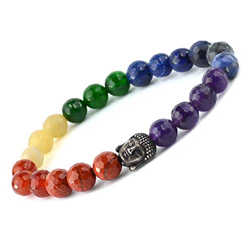 Image of Reiki Crystal Products Natural Crystal Stone 8 mm Faceted Diamond Cut Beads Bracelet for Men & Women | Reiki Charged Gemstone Bracelet | Multiple Stone Variants Available