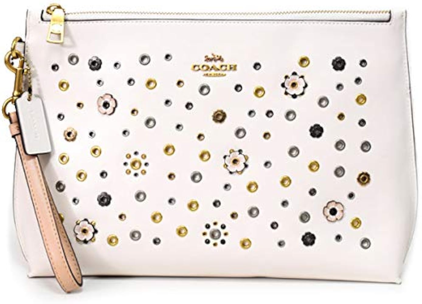 COACH フラワー刺繍 ポーチ 保存袋付き CA 舟形フェイス刺繍ポーチ[品番：BCYW0029320]｜BACKYARD