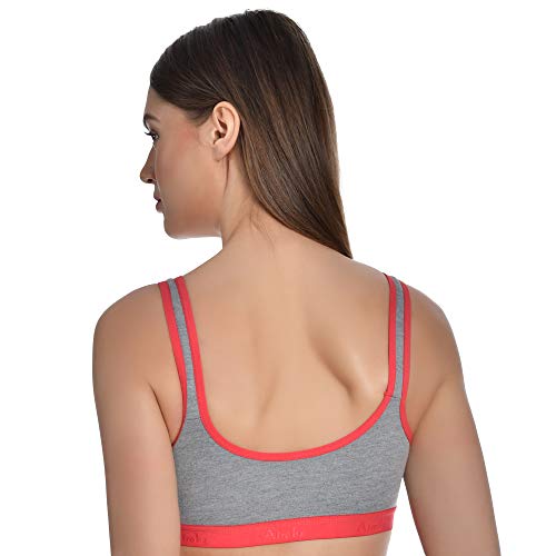 Image of Aimly Women's Cotton Non-Padded Wire Free Full Coverage Bra Carrot, Pink, Searose Size: 34