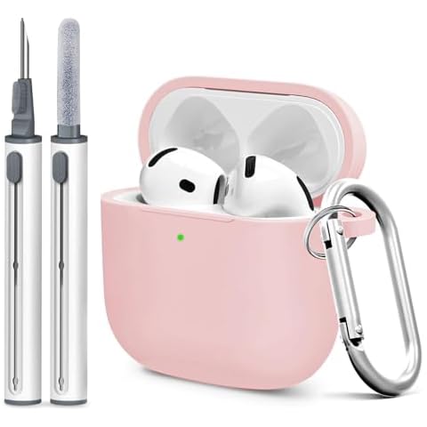 Premium Protective Case for AirPods 4th Generation - Stylish & Durable AirPods Case with Keychain for Air Pod & AirPods Accessories（Pink） Cover