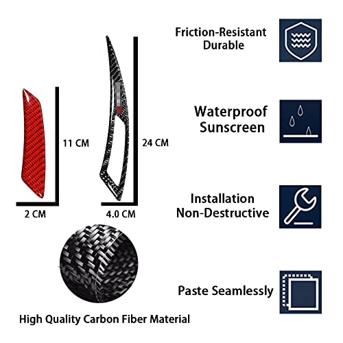 Image of Fender Anti-Scratch Protector Trim,Carbon Fiber Emblem Protector Fender Molding Side Stickers Decals Badge Sports Decoration Lossless Installtion Accessories 2 Packs Red