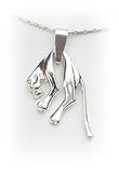 tiger panther und co berlin  Schmuck Anhänger groß 925 Silber Gr. 45 x 25 mm. Panther hängend Puma Tiger Jaguar Geschenk Silberschmuck