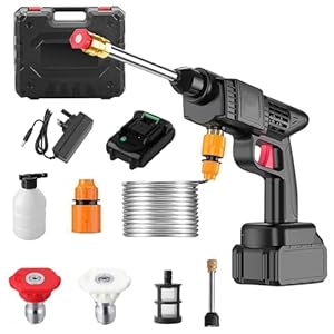 Cordless Pressure Washer, Portable Battery Power Washer, 12V Rechargeable Battery Electric Pressure Washer, for Car Floor/Garden Cleaning, Watering