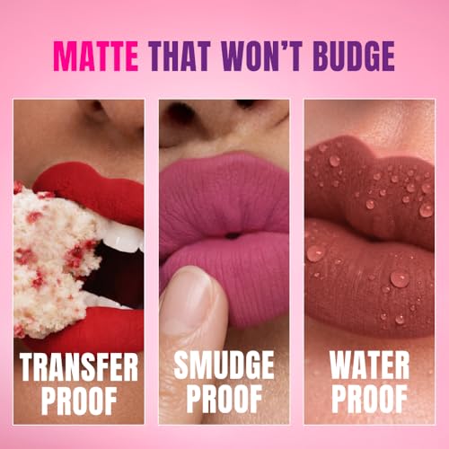 Image of Elle18 Matte Max Liquid Lipstick - Cocoa Sprinkle, for Smooth Lips, with Hyaluronic Acid & Vitamin E, Blur Matte Finish, Transferproof & Smudgeproof - 6ml