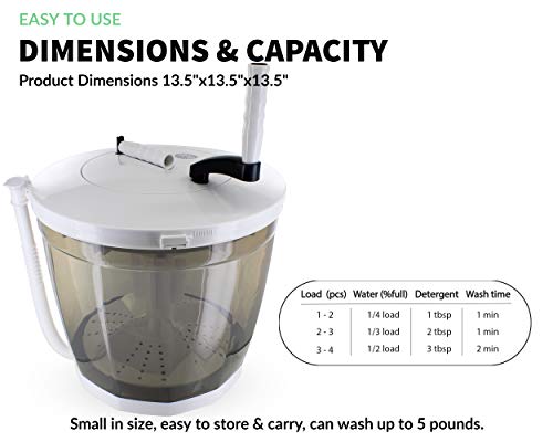 Khomo Gear GER-1165 Mini Portable Washing Machine - Washer And Dryer - Manual Non Electric thumb #5