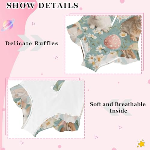 Girls One Piece Swimsuits Long Sleeve Swimsuit Zipper Bathing Suits Easter Bunny Cute Rabbit4