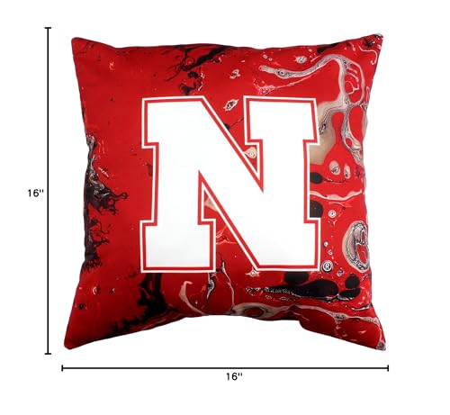 Image of College Covers Nebraska Cornhuskers 2 Sided Color Swept Decorative Pillow, 16 inch, Made in The USA
