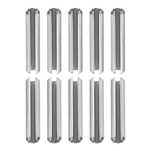 DTGN M4 x 35mm(DxL) Scanalato Molla Perno - 20pz - Ottimo per Casa Macchina Fissaggio - 304 Inox Acciaio Molla Tassello Tensione Rotolo Perno - Argento