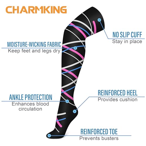 Image of Compression Socks (7 Pairs), 15-20 mmhg is BEST Graduated Athletic & Medical for Men & Women, Running, Flight, Travel, Nurses, Pregnant - Boost Performance, Blood Circulation