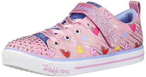 Skechers Kids Girls' Sparkle LITE Sneaker, Light Pink/Multi, 5 Medium US Toddler