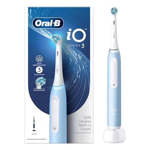 Oral-B Io3 Ultimate Electric Toothbrush For Adults, 3 Smart Modes, Pressure Sensor, IPX7 Water Resistant, Round Brush Head (Blue)