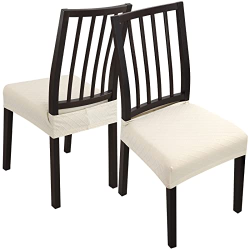 Fuloon Pack of 4 Stretch Printed Dining Room Chair Seat Covers with Ties Removable Washable Anti-Dust Kitchen Chair Cushion Cover Slipcovers Protector - Image 3