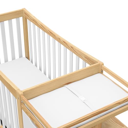 Image of Graco Remi 4-in-1 Convertible Crib & Changer - GREENGUARD Gold Certified, Fits Standard Crib Mattress, Converts to Toddler Bed and Full Bed, 4 Adjustable Mattress Heights (Natural and White)