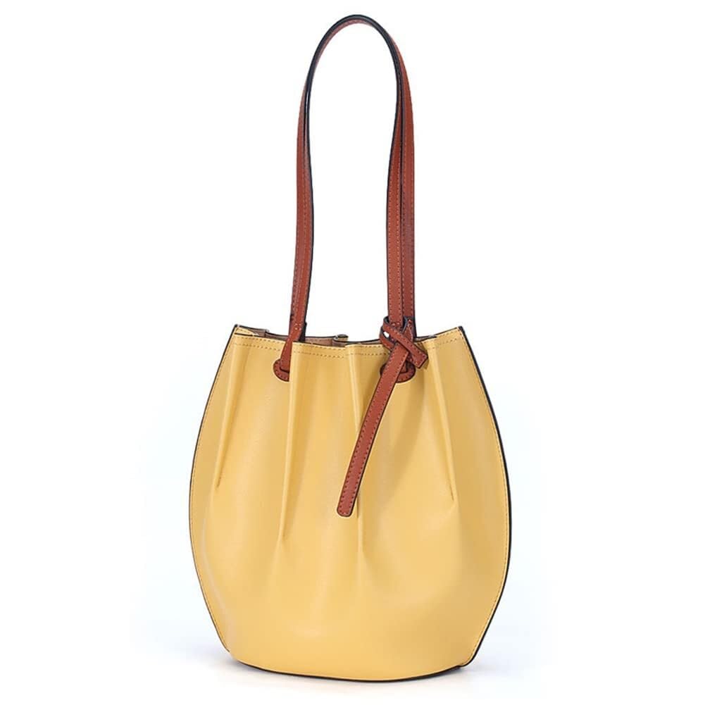 Top Handle Handbag with Inner Pocket Shoulder Purse Wallet for Travel Women’s Tote Genuine Leather Bucket Retro