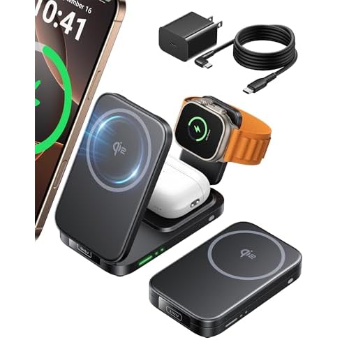 INIU 3-in-1 Wireless Charger Qi2 15W Stand for iPhone/AirPod