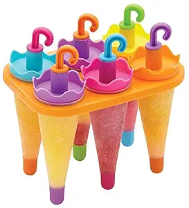 SXWLJT Umbrella Shape Ice Cream Candy Kulfi Maker Popsicle Mould Set (Pack of 6)