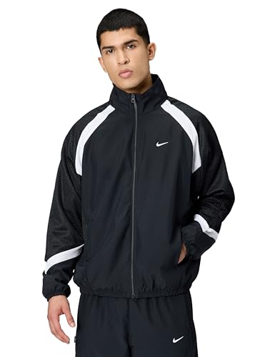 Nike Men's Icon Woven Basketball Jacket, Black/Black/White/White, Medium