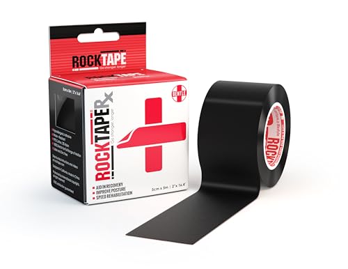 RockTape Unisex Schwarz RockTape Rxblack RockTapeRx Kinesiologie Tape sanft klebend und empfindliche Haut ideal f r Reha , Schwarz… – Ansicht 1