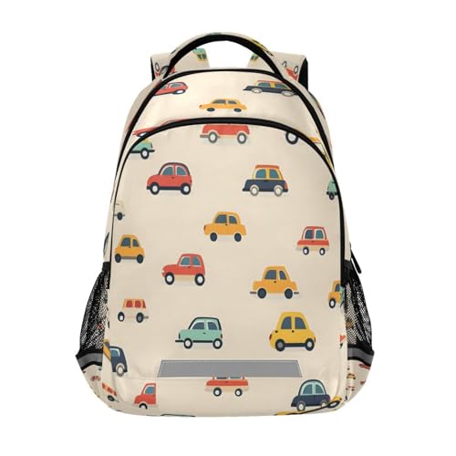 Blueangle Mochila impermeável com design de carro de desenho animado – Mochila leve e ergonômica para viagem, viagem (455)